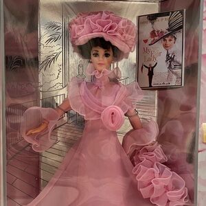 Barbie My Fair Lady Eliza Doolittle Pink Ruffled Gown Doll 1995